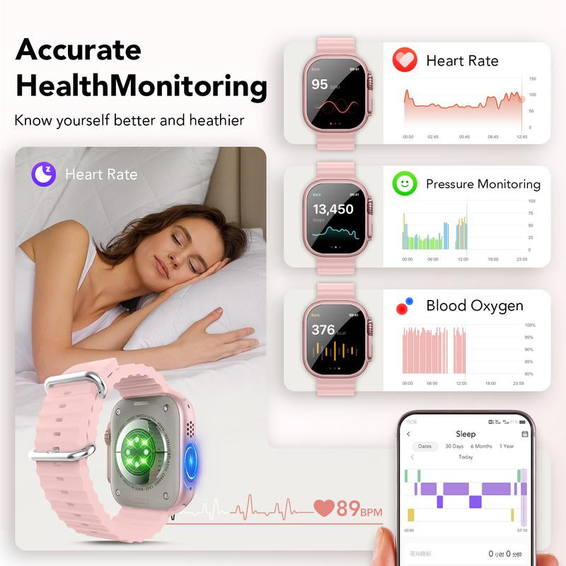 Elegant Smart Watch for Women - Bluetooth Calls, HD Display, Fitness Tracker with Heart Rate, Sleep, Spo2 & Step Monitoring Sport Watch