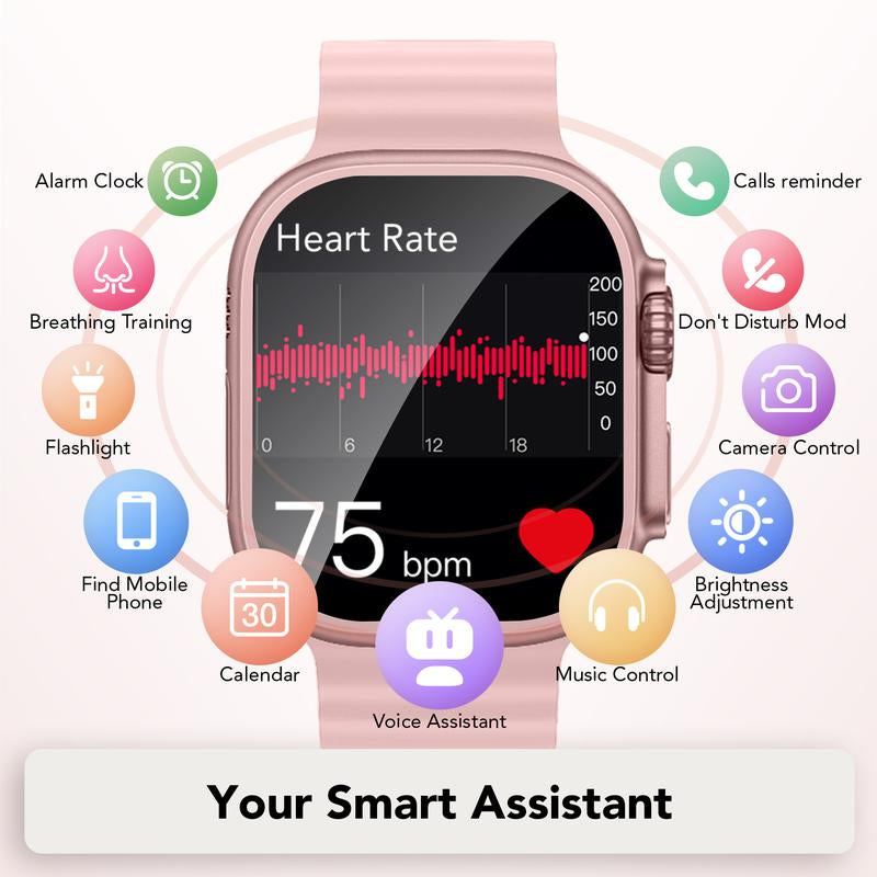 Elegant Smart Watch for Women - Bluetooth Calls, HD Display, Fitness Tracker with Heart Rate, Sleep, Spo2 & Step Monitoring Sport Watch