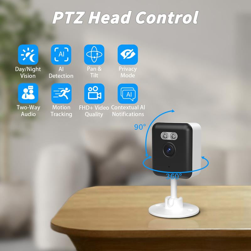AI Mini Security Indoor Camera 3MP 5G Wifi Camera Support SD Card or Cloud Service Subscription Wifi Security Camera for Baby & Pet Monitor