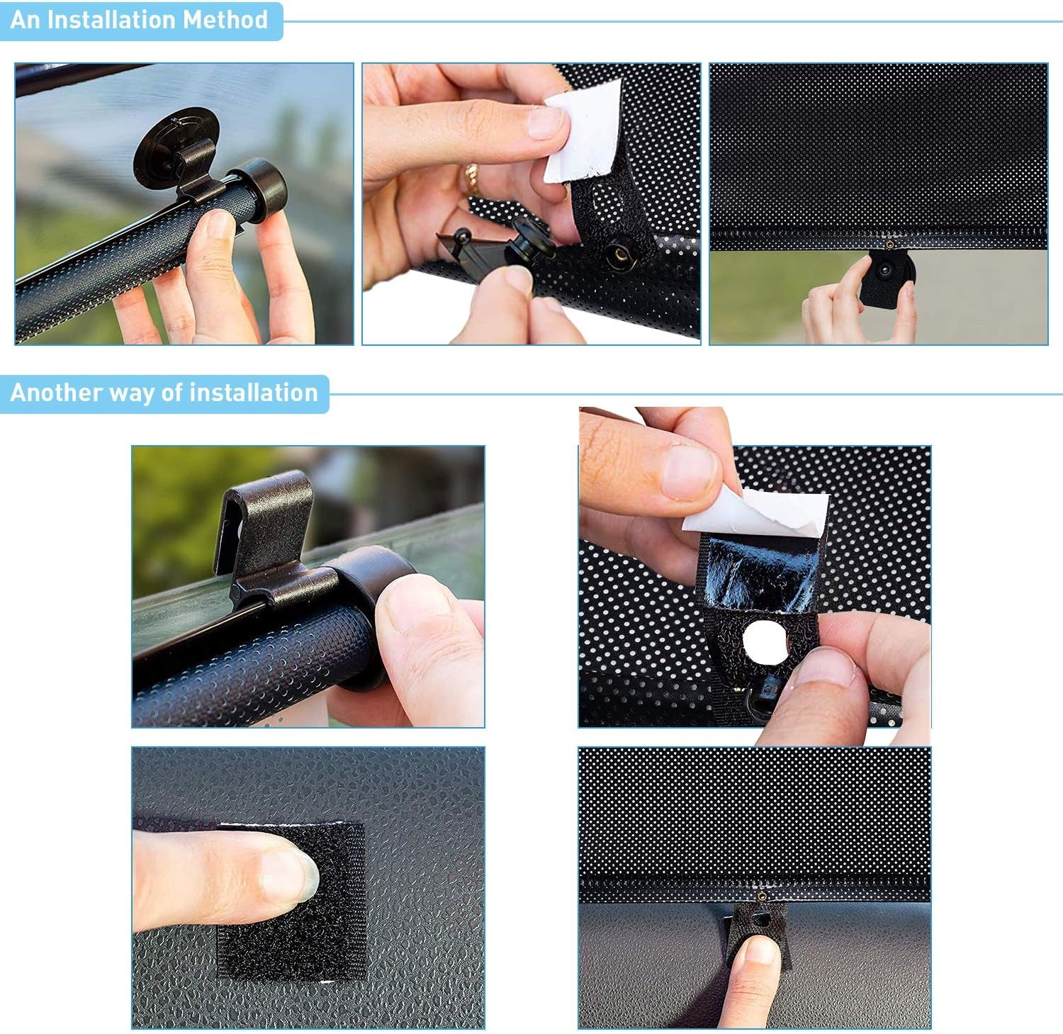 Auto Retractable Roller Sun Shade for Car Window - Block Glare and Heat, 2Pcs